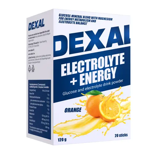Dexal Electrolyte + Energy & Glucose - порошок для приготовления напитка с глюкозой и электролитами, 20 шт.