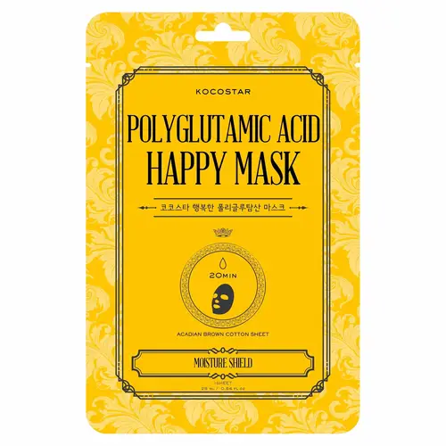 KOCOSTAR Polyglutamic Acid Happy Mask - Мощная увлажняющая тканевая маска 1 шт.