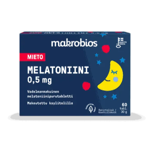 Makrobios Mieto Melatonin 0,5 мг - жевательные таблетки со вкусом малины 60 табл.