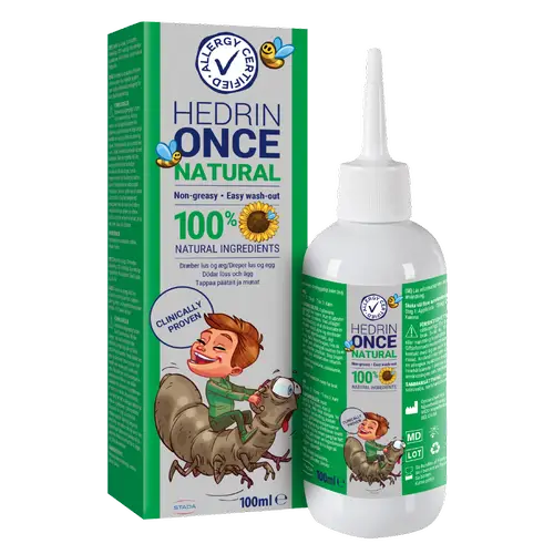 Hedrin Once Natural 100 мл — натуральное и эффективное средство против головных вшей и их яиц