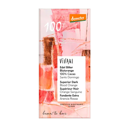 Vivani Superior Dark Blood Orange — органический темный шоколад со вкусом красного апельсина 100% 90 г