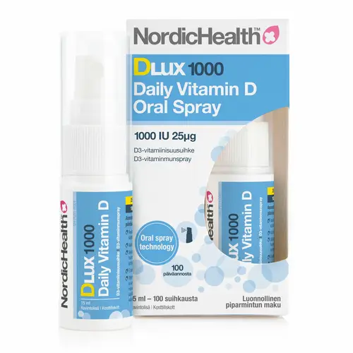 Спрей для перорального применения Nordic Health Dlux 1000 Daily Vitamin D Spray - Витамин D3 25 мкг 15 мл