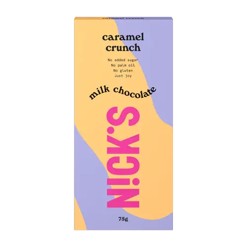 Карамельный хрустящий молочный шоколад Nick's - Молочный шоколад 75 г - Дата 12/2025