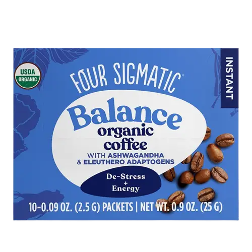 Кофейная смесь Four Sigmatic Balance с ашвагандой и адаптогенами - грибной кофейный напиток, порошок, 10 пакетиков