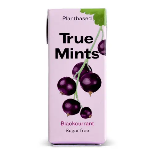 True Mints Blackcurrant - Пастилки с ксилитом, черная смородина, 13 г - Без сахара