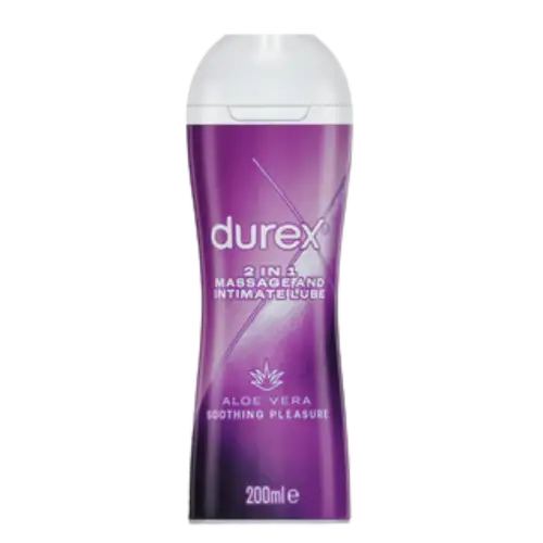 Durex 2 в 1 массажный и интимный лубрикант с алоэ вера - массажный гель и смазка 200 мл