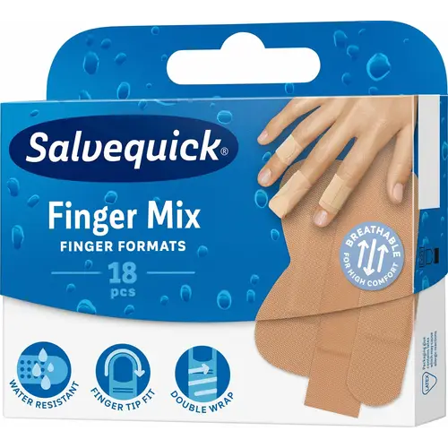 Пластырь Salvequick Finger Mix 18 шт.