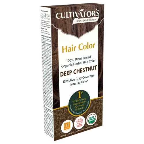 Краска для волос Cultivators, насыщенный каштановый оттенок - растительная краска для волос 100 г