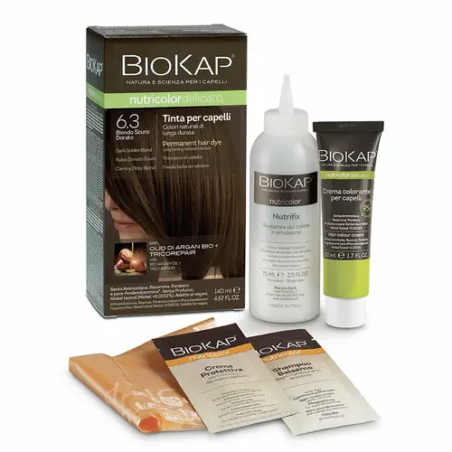 Biokap Nutricolor Delicato - Цвет волос 6.3 Темно-золотистый блондин 140 мл - исчезает