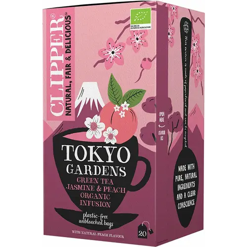 Clipper Tokyo Gardens - Зеленый чай со вкусом жасмина и персика, 20 шт.
