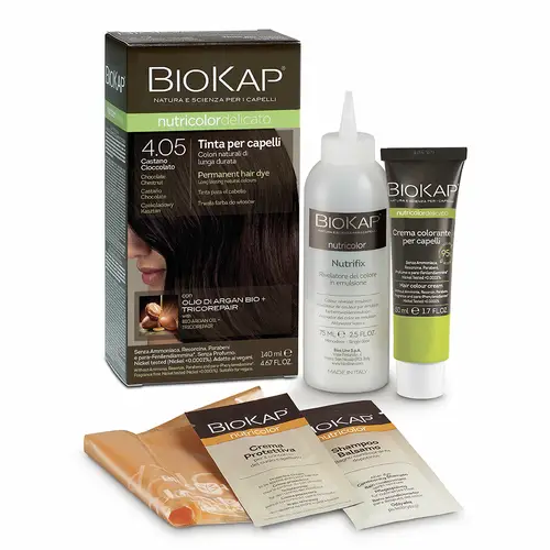 Biokap Nutricolor Delicato - Краска для волос 4.05 Шоколадно-каштановый 140 мл