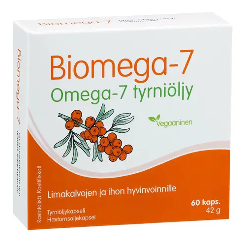 Капсулы с маслом облепихи Biomega-7 Omega-7, 60 капсул.