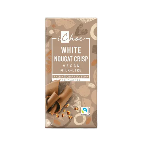 Плитка белого шоколада iChoc Nougat Crisp 80 г