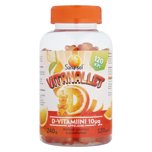Sana-sol Vitanallet D-Витамин Апельсин 10 мкг 120 шт.