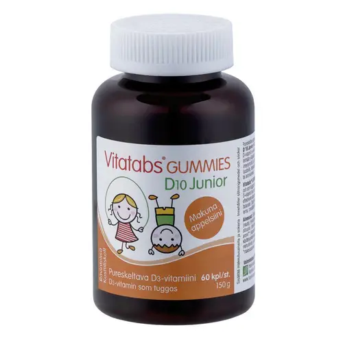 Vitatabs Gummies D10 Junior - жевательный препарат витамина D3 апельсиновый, 60 шт.