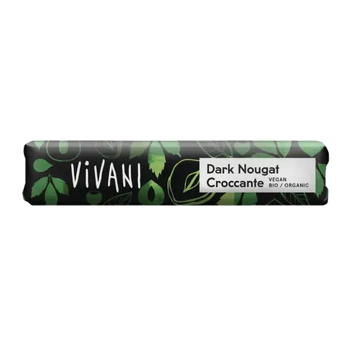 Vivani Dark Nougat Croccante - Плитка темного шоколада Organic Nougat 35 г