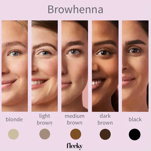 Набор Fleeky Browhenna Mini - Стойкая краска для бровей, средне-коричневый цвет
