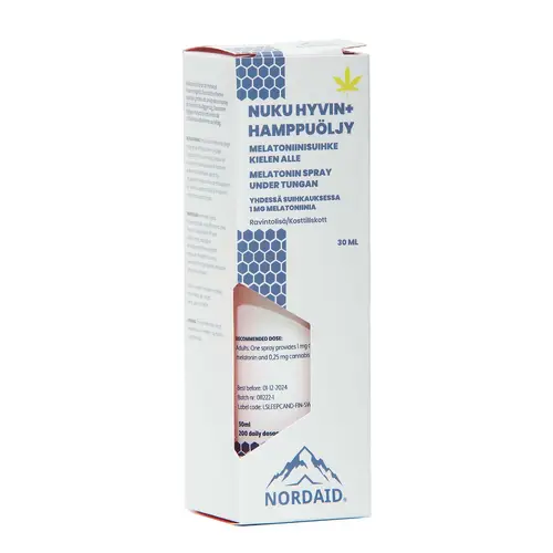Nordaid Sleep well + Конопляное масло - Спрей с мелатонином 30 мл