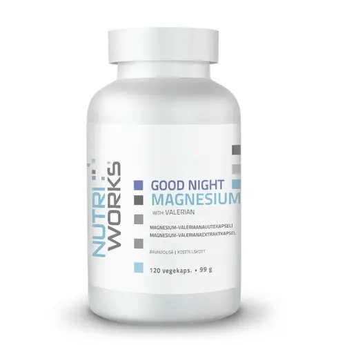 Nutri Works Good Night Magnesium With Valerian - капсулы с экстрактом валерианы и магния, 120 капсул.