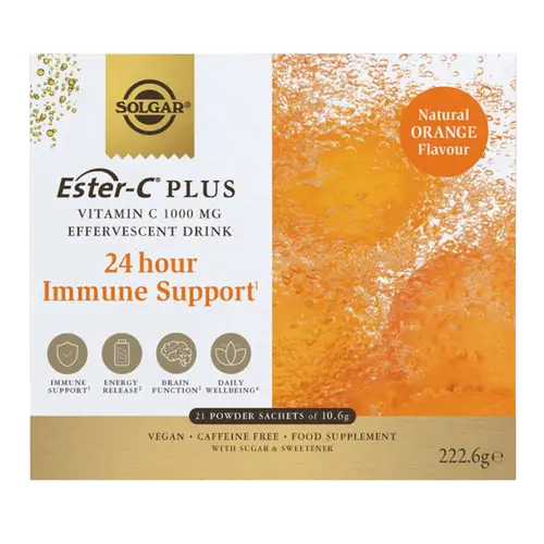 Solgar Ester-C Plus Vitamin C 1000 mg - Мультивитаминный-Электролитный-Шипящий напиток в порошке, 21 пакетик
