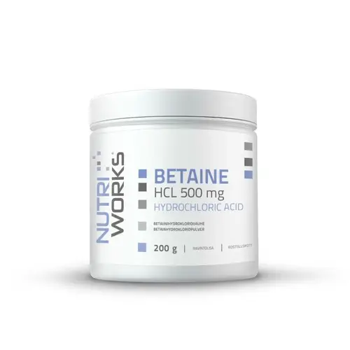 Nutri Works Betaine HCL 500 мг - порошок гидрохлорида бетаина 200 г