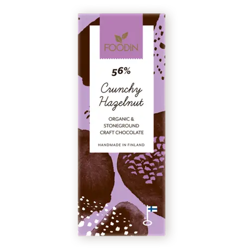 Хрустящий сырой шоколад с фундуком Foodin 56%
