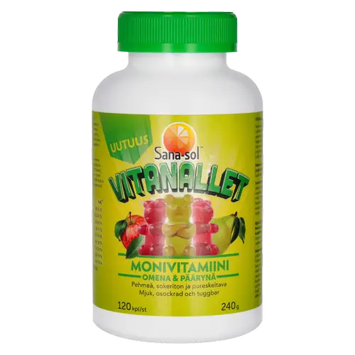 Sana-sol Vitanallet 120 шт. - Мультивитамины Яблоко и Груша
