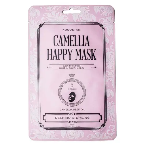 KOCOSTAR Camellia Happy Mask - Мощная увлажняющая тканевая маска 1 шт.