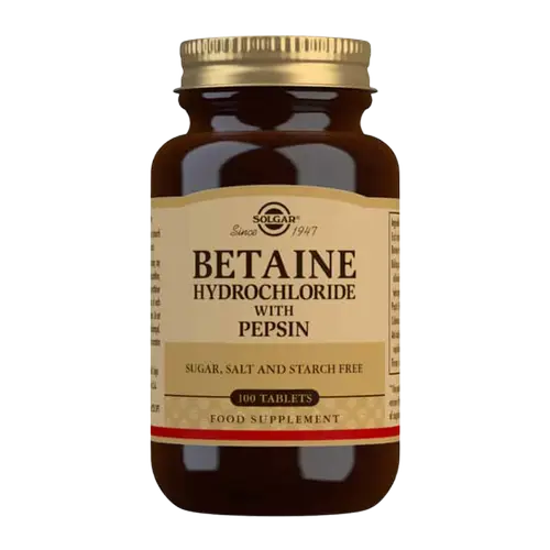 Solgar Betaine - Бетаина гидрохлорид + Пепсин 100 табл.