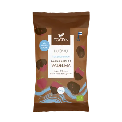 Foodin Несладкий сырой шоколад с малиной 50 г